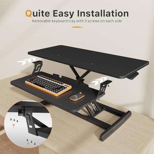 Image of JOY worker Standing Desk Converter, 35 inch Height Adjustable Sit Stand Riser