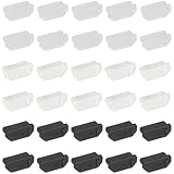 HoAhaMay 30 Stück HDMI-Staubschutzabdeckungen, Silikon-Schutzhülsen-Staubschutzstecker, Staubschutzabdeckungen für alle TV-Geräte, Computer, Monitore usw. HDMI-Buchsen (klar, schwarz, weiß)