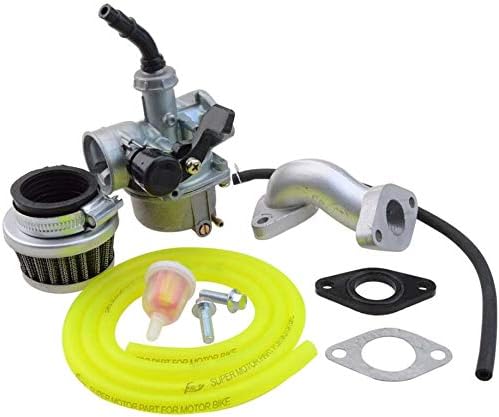 WOOSTAR PZ19 Carburetor Rebuild Kit with Air Filter Replacement for 4 Stroke 50cc 70cc 90cc 110cc 125cc Taotao Roketa Baja Kazuma Polaris Sunl Moped ATV 4 Wheeler Baja Yellow