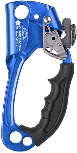 Szcq Srt Climbing Equipment Hand Ascender Light Alloy Mountaineering Rock Ergonomic Rappelling Gear Handled Right Asender Arborist Tree Climber Rigging (Blue,Right Hand) #TOP3