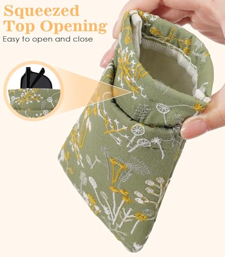 Image of MoKo Squeeze Top Glasses Pouch, Portable Leather Soft Sunglasses Case Anti-Scratch Eyeglasses Bag Goggles Sleeve