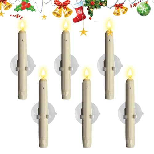 Bougies pour fenêtre à ventouse pour illuminer le salon à Noël
