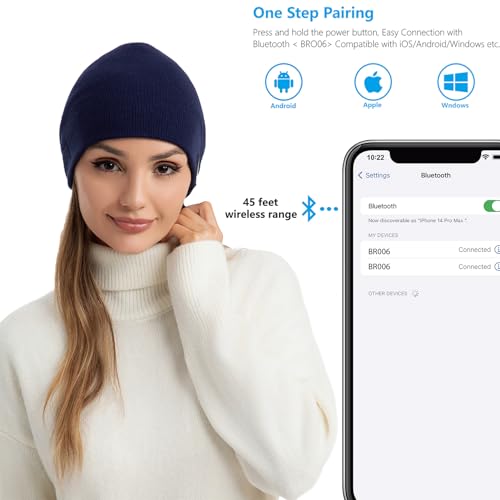 Image of BORAYDA Bluetooth Beanie, 18 hrs Playing HD Stereo, Built-in Mic, Men's /Women's Christmas Electronic Gifts