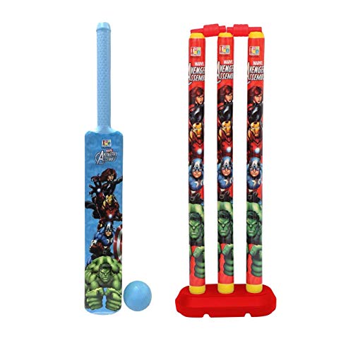 Image of KIDIVO Plastic Cricket Set with Stump and Ball Playing Set for 2-5 Year Kids(Size:- Big, Multicolor) (Avengers)