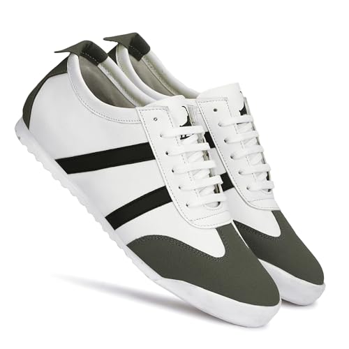 Image of baron scott Men's Casual Flat Sneakers | Faux Leather Lace-Up Shoes for Men | Lightweight TPR Sole with EVA Foam Insole | Comfortable Sneakers for Walking, Travel, Office & Casual Use