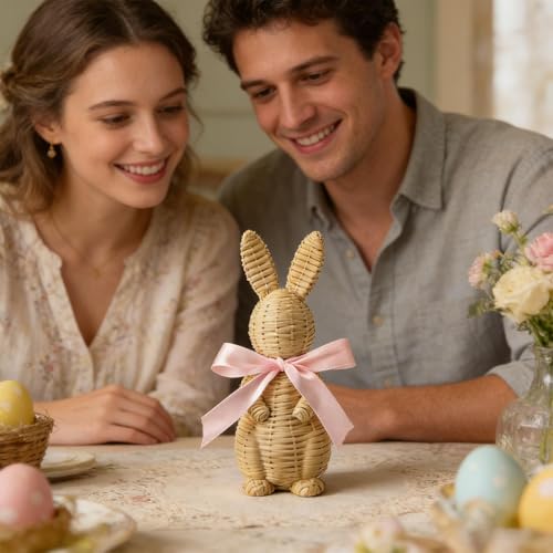 Figurine lapin de Pâques pour décorer la cheminée et la table du salon - 3