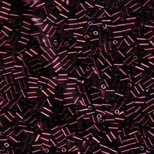 Miyuki Bugle Beads, BGL1-9460, Metallic Dark Raspberry, Size 1, 3mm,19 Gram Tube