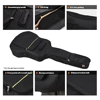 Housse de transport pour guitare acoustique de 104 cm – Étanche – Avec deux bretelles réglables – Rembourrage épais de 0… - Les Beatles, Paul McCartney, John Lennon, RIngo Starr, George Harrison Housse de transport pour guitare acoustique de 104 cm - Étanche - Avec deux bretelles réglables - Rembourrage épais de 0… – Image 5