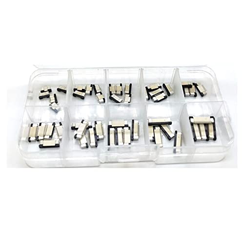 50pcs FFC FPC Connector 0.5mm 4/6/8/10/12/14/16/18/20/22 Pin Drawer Type Bottom Contact Flat Cable Connector Socket Sets