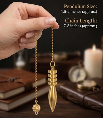 Image of Egyptian Brass Pendulum for Reiki Healing, Dowsing & Chakra Balancing - Divination & Meditation Tool for Energy Cleansing