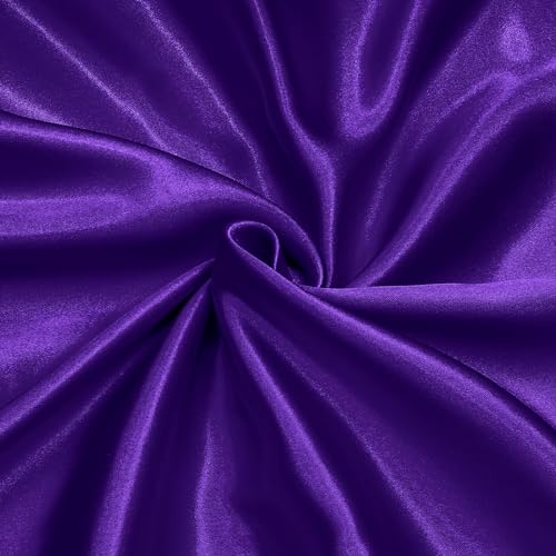 Homiest Purple Satin Fabric by The Yard, 5 Yards x 58 Inch