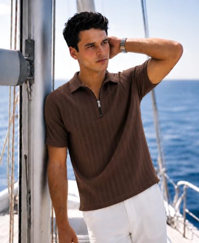 Image of Preneum Men's Polo T‑Shirt | Comfortable Rich Polycotton, Band Collar, Regular Fit | Stylish & Premium All Day Wear (Available in Plus Sizes)