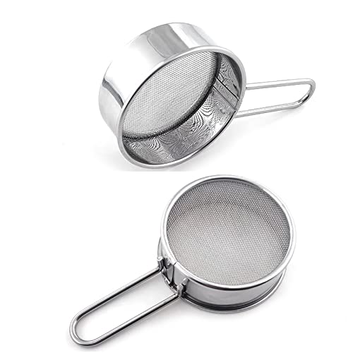 Uptuoli SMALL-STRAINER Strainer, Flour Colander Mini Small Flour Sifter For Baking Powder Sugar Coffee Pastas Tea, 2.6 Inch Sieve 40 Fine Mesh Strainers, Stainless Steel Food Strainer Mini Sifter thumb #3
