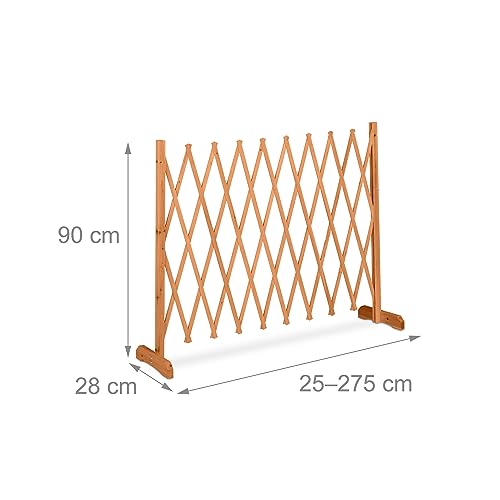 Relaxdays Rankgitter Holz, ausziehbar bis 275 cm, Rankhilfe Kletterpflanzen, Scherengitter freistehend, Garten, orange