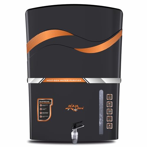 Image of Aqua Libra ISI Mark Water Purifier for Home with RO + UV + UV LED | 12L Storage Tank | Suitable for Borewell, Tanker & Municipal Water | Premium Black Design | Pan India Service Support