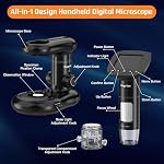 1000x Microscope-Handheld Digital Microscope for Children with 2" LCD Screen,Pocket Microscope for Kids with 8 Adjustable LED Lights,Coins Electronic Magnifier Camera,USB to PC,Including 32GB SD Card