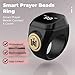 HSTNBVEO Smart Tasbih Zikr Ring,22mm(13) Muslim Digital Azan Alarm Clock,APP Support Digital Counter Prayer Reminder Rings, Waterproof 4 Digit Finger Counter zikr Ring for Muslims
