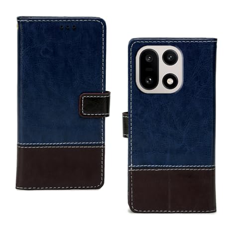 Image of amazon basics OnePlus 15 5G Flip Cover | Card Pockets Wallet & Stand | Flip Cover for OnePlus 15 5G (Blue Coffee)