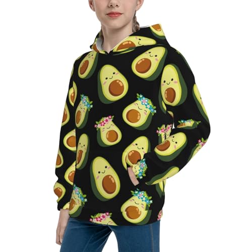 Flowers Avocado Kid Hoodies Boys Sweatshirts Girls Pullover with Pocket2