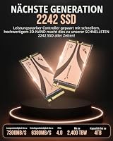 SABRENT Rocket 2242 4TB NVMe SSD, PCIe 4.0 x4 M.2 2242 Internes Solid State Drive, TLC NAND, bis zu 7300MB/s Lesen & 6400MB/s Schreiben, kompakte SSD für Laptops, Mini-PCs und Handgeräte (SB-2742-4TB) – Ansicht 2