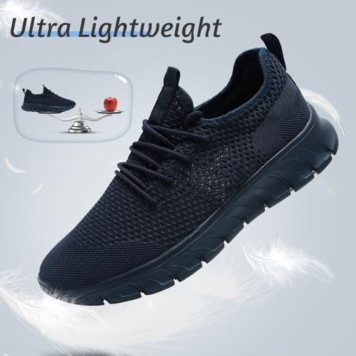 Image of Mens Lightweight Running Shoes Slip On Walking Tennis Gym Sneakers