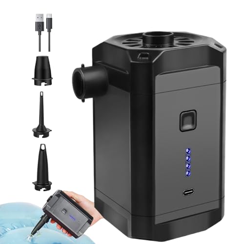 Bomba Para Colchón De Aire: Inflador Eléctrico Compacto, Dispositivo Portátil Para Inflar Flotador De Piscina, Soplador De Aire De Llenado Rápido Con Boquillas Dobles | Bomba Eléctrica Para Colchones,
