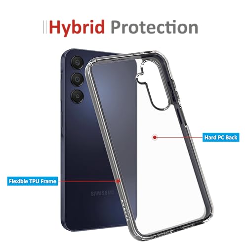 Image of Thermoplastic Polyurethane Clear Case For Samsung Galaxy A25 5G,[Anti-Yellowing Technology] [Military Grade Drop Protection] Shockproof Slim Hybrid Phone Case -Crystal Clear