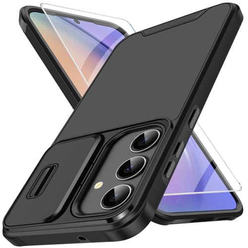 Handyhülle für Samsung Galaxy A54 5G Hülle mit Schutzfolie Und Slide Camera Cover Kameraschutz, A54 Schutzhülle Militärs...