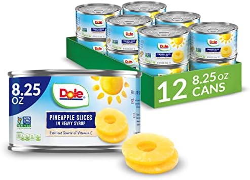 Dole Canned Pineapple Slices in Heavy Syrup, 8.25 Oz, 12 Count