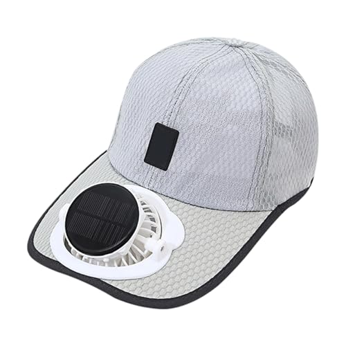 Chapeau ventilateur solaire réglable en polyester léger pour protection thermique plein air