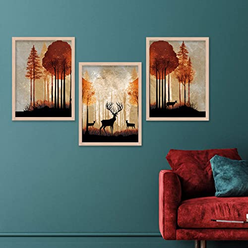 Image of kotart Paintings Modern Art Wall Decor Framed Wall Painting for Living Room, Bedroom - Framed Wall Decor Paintings with Frame - Painting for Wall Decoration Set of 3-D (Art 7, 10x13 inch)