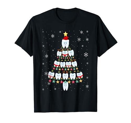 Dentist ornament decoration christmas tree tooths dental t-shirt