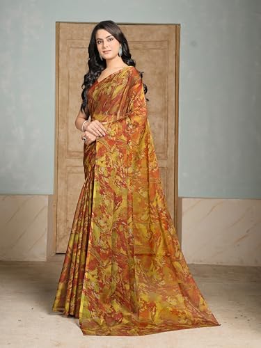 Image of Garden Vareli Nara Chiffon Abstract Printed Saree