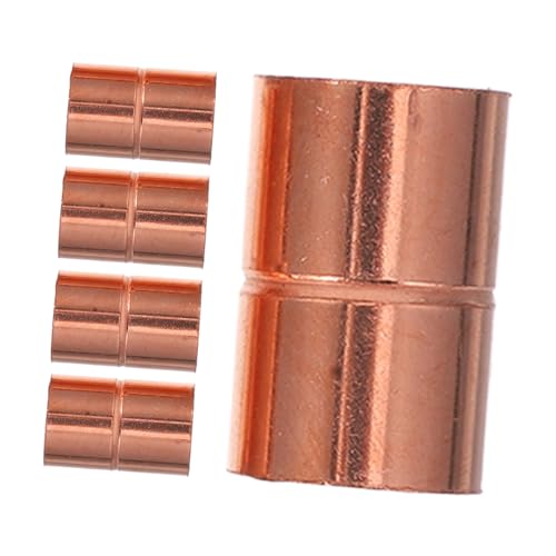 Ciieeo 5piezas Accesorios De Tubería De Cobre Acoplamiento Recto Con Tope De Tubo Enrollado Soldadura Hvac Conexión Rápida Para Sistemas De Aire Acondicionado De Repuesto Industrial