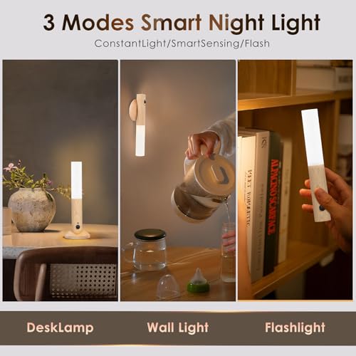 Motion Sensor Night Light, 2PCS Magnetic Cordless Wall Lights, Rechargeable Wall Lights Wall Mounted Torch Lights - Image 2