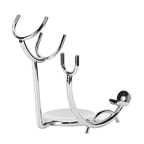 Foto von TMISHION Rasiererhalter, Rasierständer aus Metall, manueller Rasierer, Halterung für Rasierbürste, Galvanisierungshalterung für Rasierbürsten und Rasierer für Männer, Sicherheitsrasierer