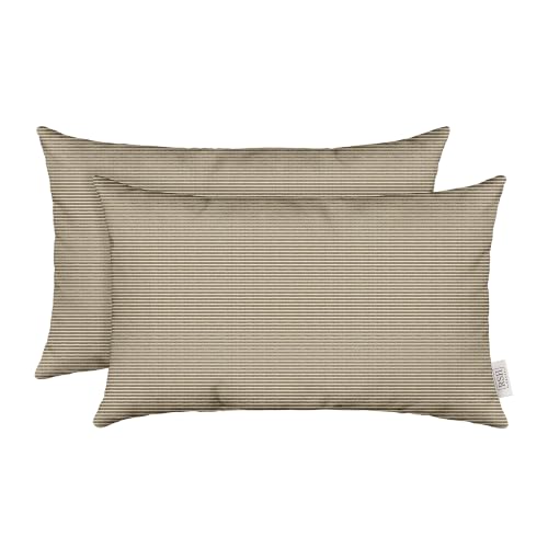RSH DECOR: Lumbar Throw Pillows Set of 2 | 20" x 12" | Water and Fade-Resistant Performance Fabric | Outdoor Pillow Covers with Down-Alternative Inserts | Made in USA (Logic Bones)