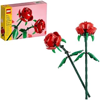 LEGO Creator Róże, Sztuczne Kwiaty do Zbudowania, Stwórz Własny Bukiet i Elegancką Dekorację Biurka, Pomysł na Prezent, Dla Dziewczynki, Chłopca i Miłośnika Kwiatów, 40460