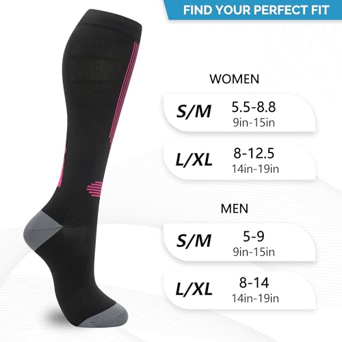 Image of fenglaoda Compression Socks for Women Men 3 Pairs Graduated Compression Support Circulation Socks for Nurses