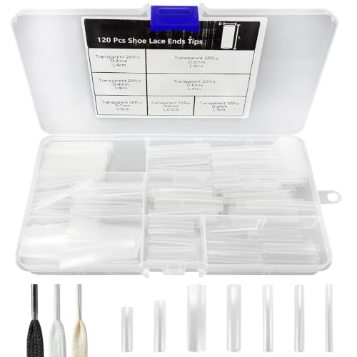 Jiehaojia Lot de 120 Embout de Lacet en Plastique, 7 Tailles