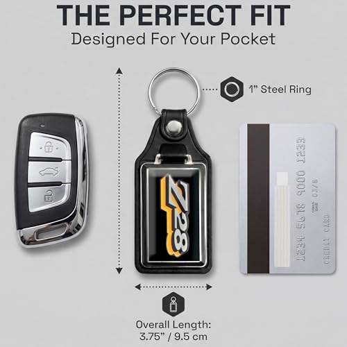 Image of Brotherhood Car Key Chain for Camaro - Classic Models Keychain for Men and Women Gift Key Ring - Orange Gold - 1978 Z28