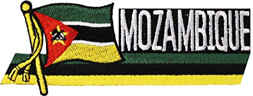 Mozambique Flag Embroidered Sew on/Iron on Cutout Patch, Approx. Size 1.75