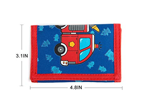 Trifold Canvas Outdoor Cartoon Wallet For Kids - Fire Engine #TOP1