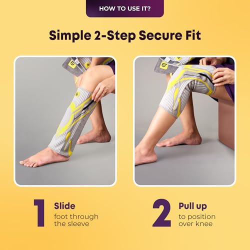 Image of betterhood Premium Knee Sleeve (Grey, Pack of 2, S:32-36 CM Thigh) | EasyMove Max Stability Design for Gym, Sports, Day-long Use| Knee Cap Support with Gel Pad & Side Stabilizers for Arthritis, Joint Pain & Injury Recovery