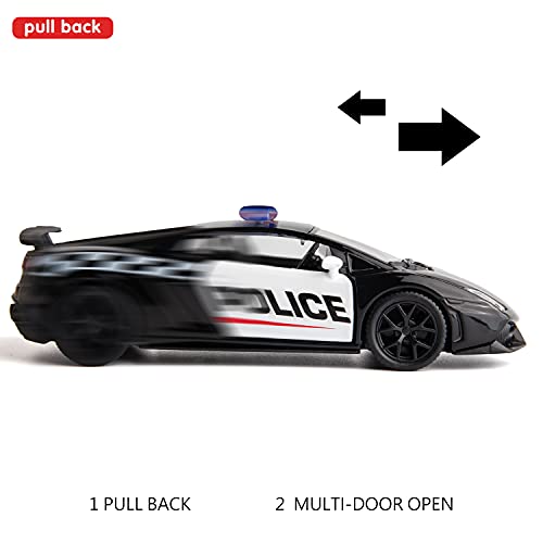 Rmz City Compatible For 5" Diecasting Alloy Car Model Lamborghini Gallardo Police Car Toy Car, Pull Back Vehicles Toy Car For Toddlers Kids Boys Girls Gift #TOP2
