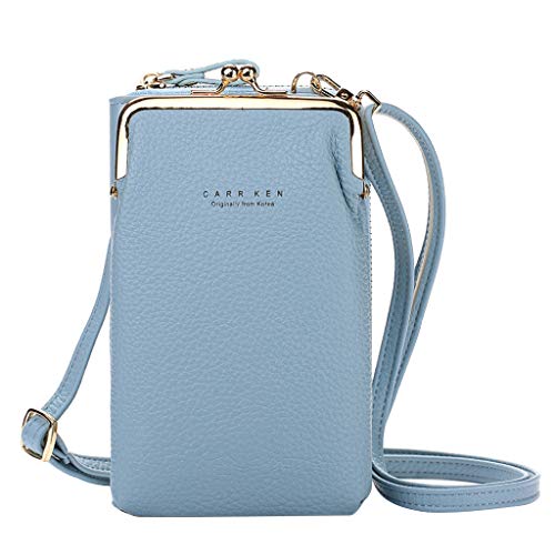 Ranura para teléfono móvil, correa ajustable, para tarjetas, bolsa grande para mujer, capacidad para el hombro, bolsa de mensajero, bolsos de computadora para mujer, azul, Talla única