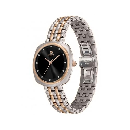 Image of Carlton London Women Celeste Analog Watch, Square Dial, Stainless Steel Strap, Quartz Movement, 30M Water Resistant, Casual Wear