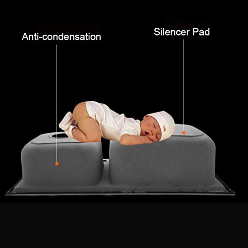Évier de cuisine double carré en acier inoxydable avec robinet et égouttoir Queiting
