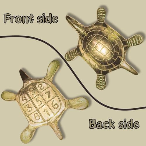 Image of Brass Big Turtle with Yantra Statue | Weight - 336 Gram Approx | Size-5 inch |Pital Kachhua | for Peace & Prosperity | Idol and Figurines | Turtle for Good Luck