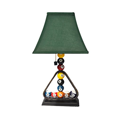 Preisvergleich Produktbild Kreative Persönlichkeit Billardtisch Lampe Schlafzimmer Nachttischlampe moderne minimalistische Kunst dekorative Tischlampe E27 Junge Zimmer Beleuchtung, Stoff Lampenschirm (grün)